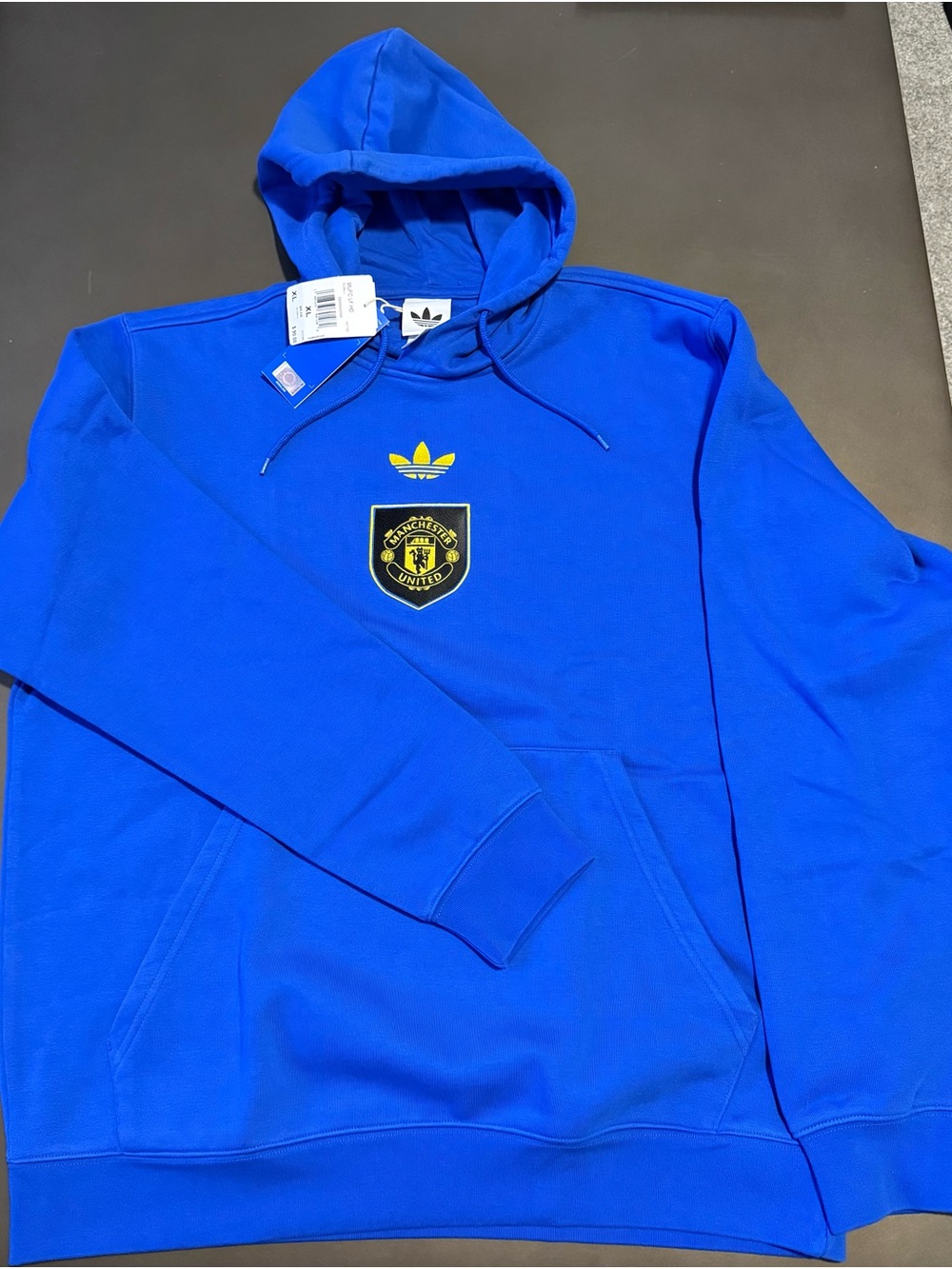 adidas Royal Blue Manchester United Crest Hoodie